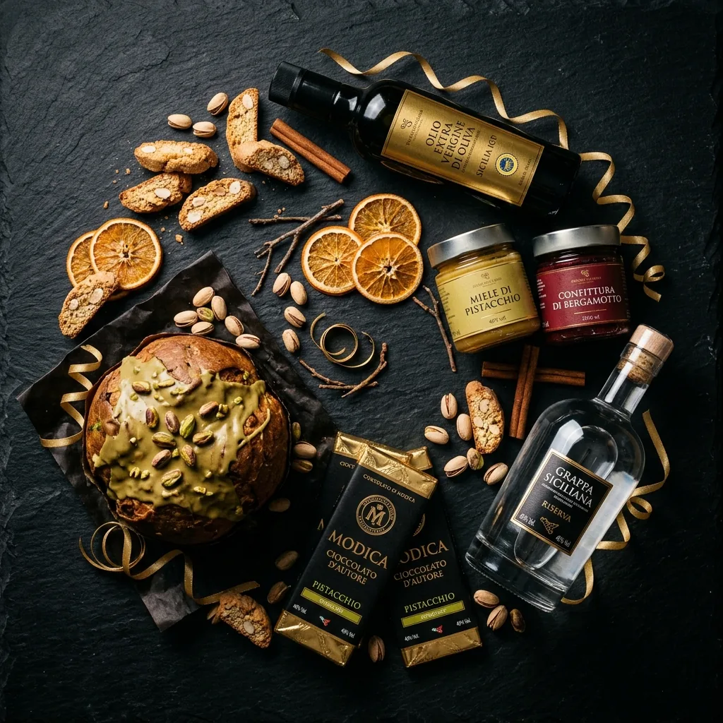 Confezione regalo con prodotti siciliani premium