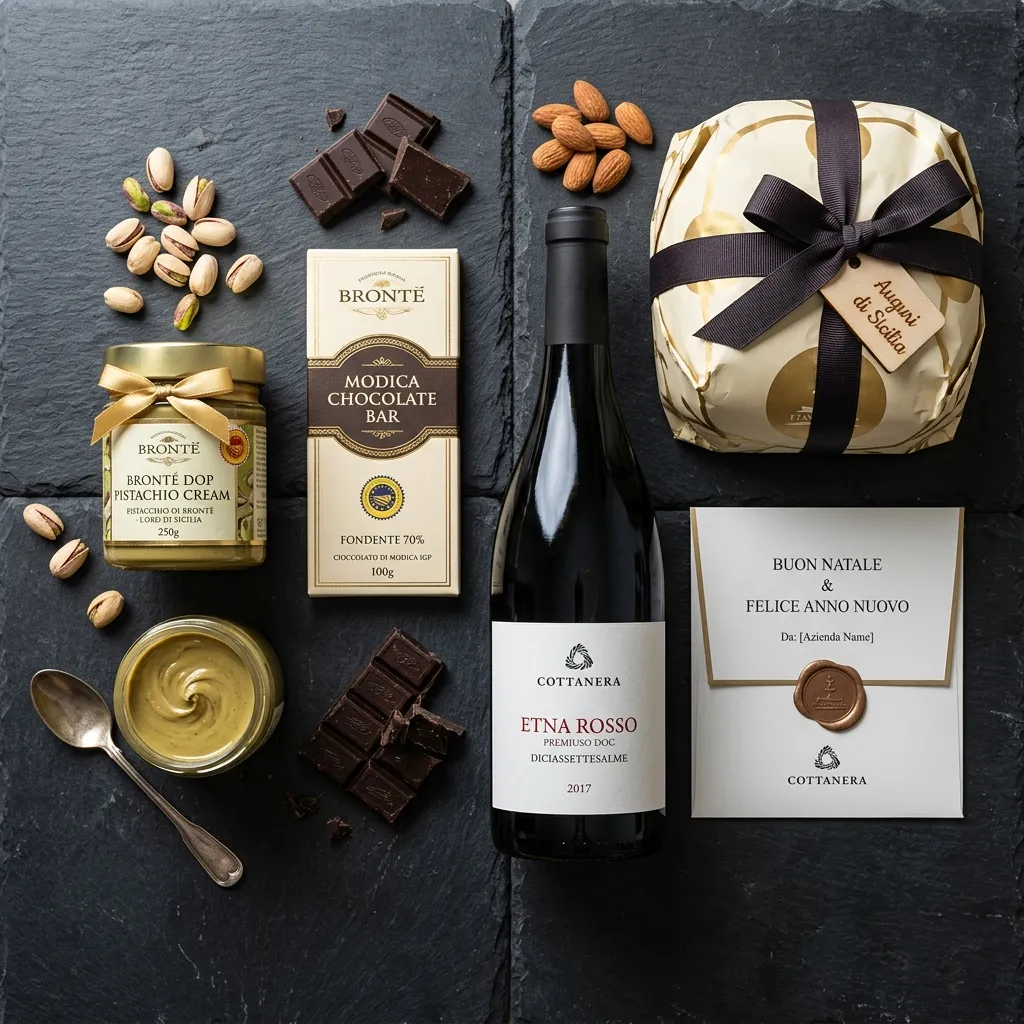 Confezione regalo con prodotti siciliani premium